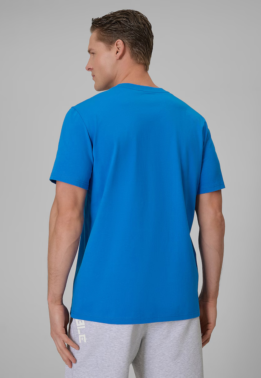 Koszulka Męska 4F Sportowa Bawełniana T-Shirt Regular Niebieski 4FWSS26TTSHM2667