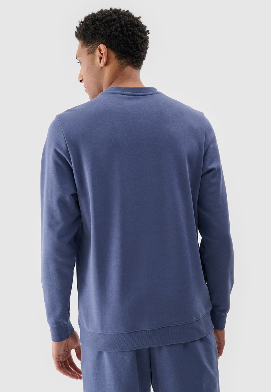 Bluza Dresowa Męska 4F Bez Kaptura Basic Niebieska 4FWMM00TSWSM1767