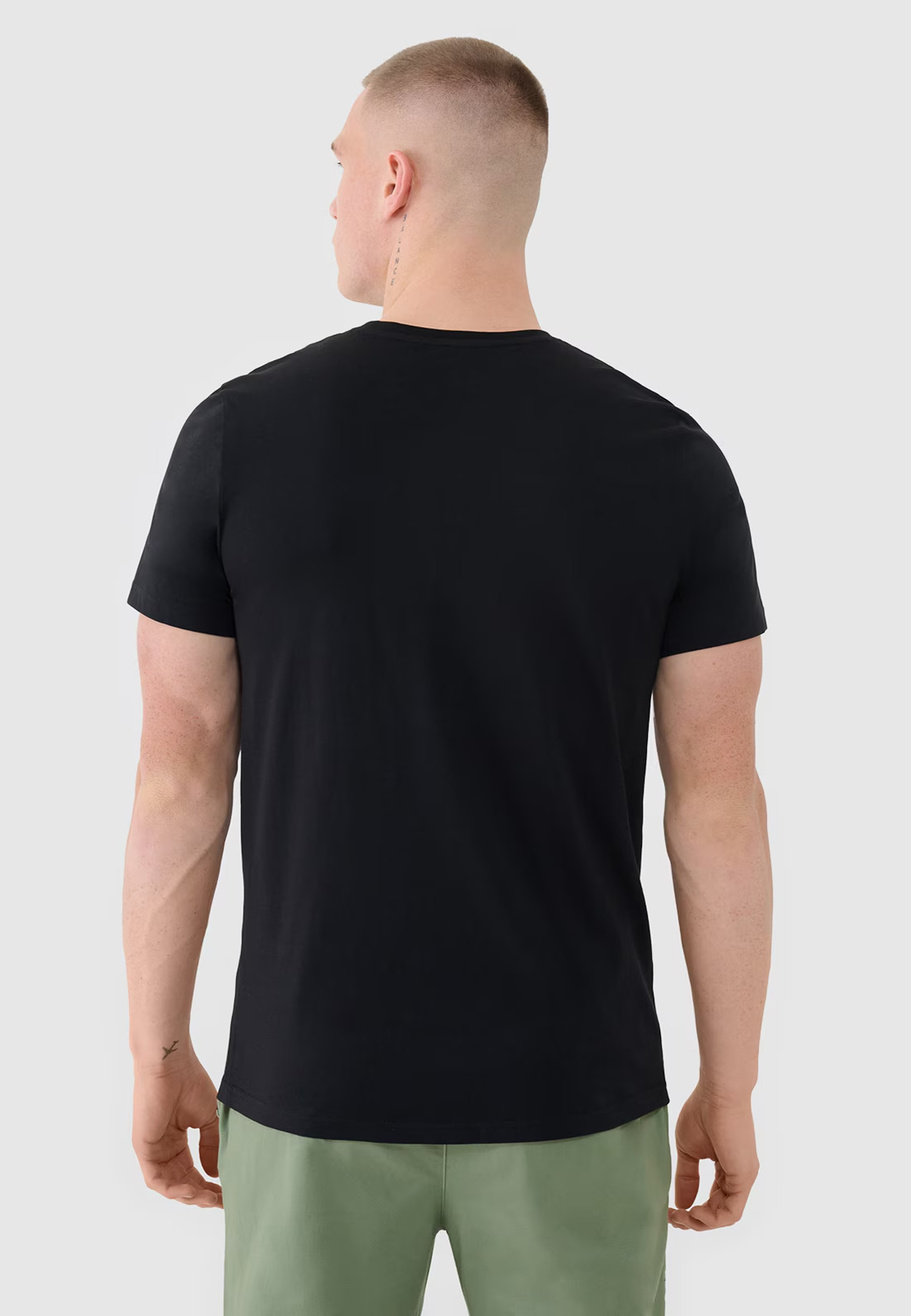 Koszulka Męska 4F T-shirt Basic Regular Czarny 4FWSS25TTSHM1974