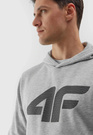 Bluza Męska 4F Z Kapturem Ocieplana Nierozpinana Sportowa Szara 4FWSS24TSWSM0950