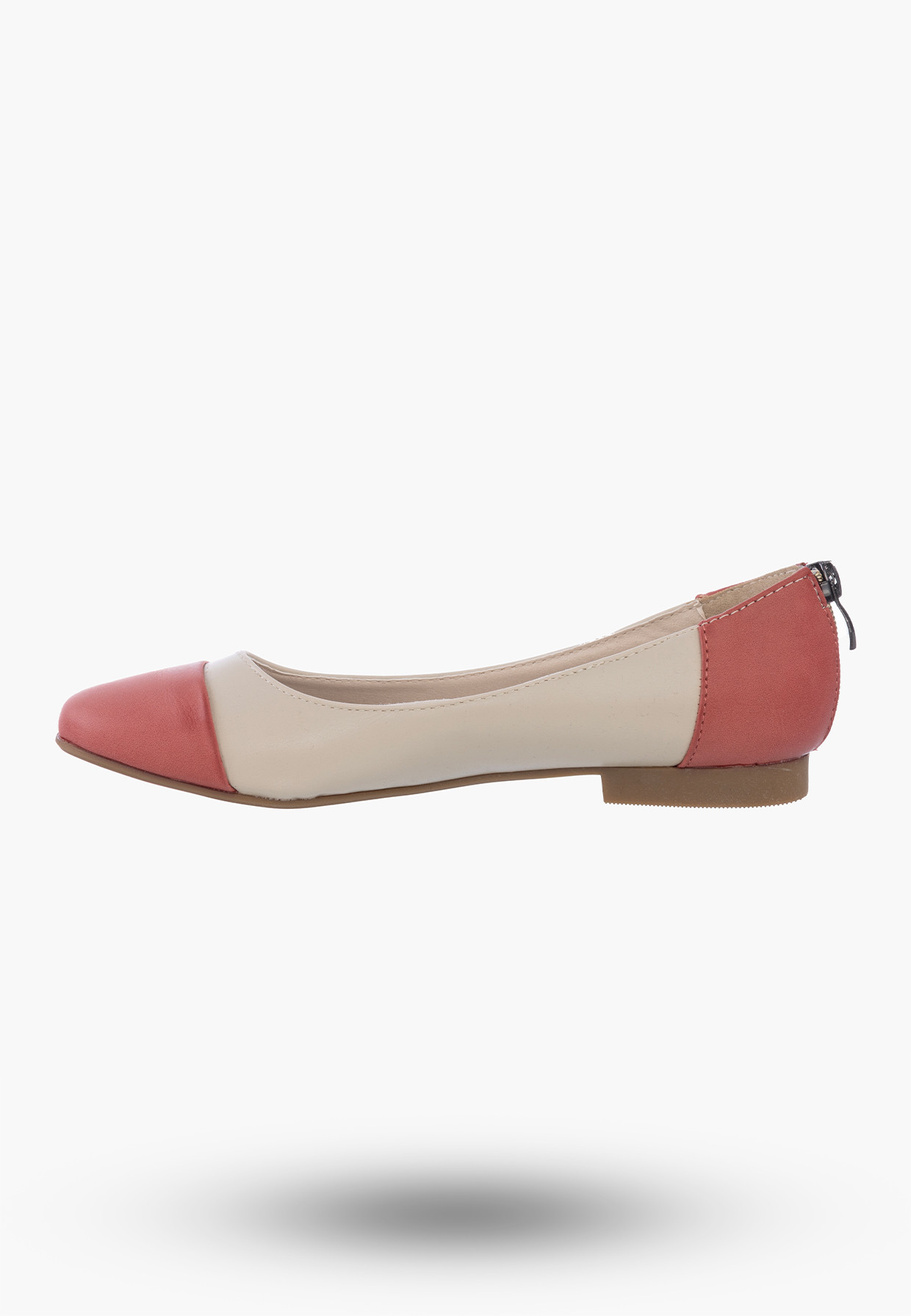 Buty Damskie Baleriny Beżowe Ekoskóra MR1460-1