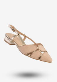 Sandały Damskie Buty Na Niskim Obcasie Eleganckie Beżowe Casu D21X9/BE