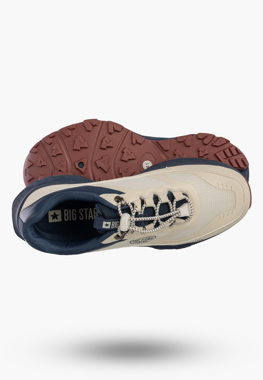 Sneakersy Męskie BIG STAR Buty Sportowe Ekoskóra Casual Beżowe TT174334