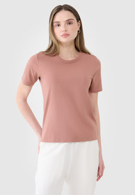 Koszulka Damska 4F T-shirt Regular Basic Casual Bawełna Brązowy 4FWSS25TTSHF1991