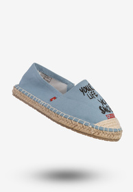 Espadryle Damskie BIG STAR Buty Wsuwane Z Napisem Niebieskie DD274A181