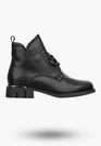 Botki Damskie FILIPPO Skórzane Buty Ocieplane Na Zimę Eleganckie Czarne