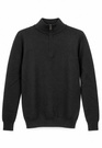 Sweter męski cienki czarny z półzamkiem i półgolfem gładki casual