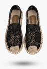 Espadryle Damskie Koronkowe Buty Casual Półbuty Letnie Czarne Potocki