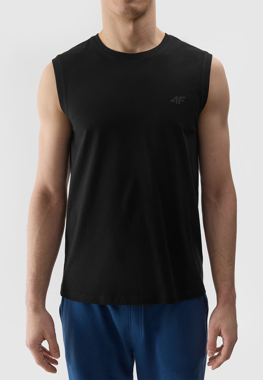 Koszulka Męska 4F Top T-shirt na ramiączkach Czarny 4FWSS24TSLEM075