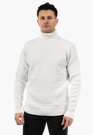 Sweter Męski Golf Zimowy Wełniany Ciepły Klasyczny Elegancki Biały