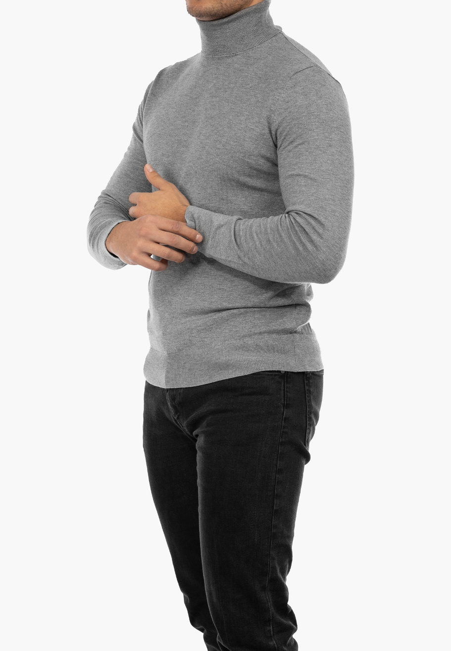 Golf Męski Elegancki Sweter Klasyczny Szary G-S-1-2024