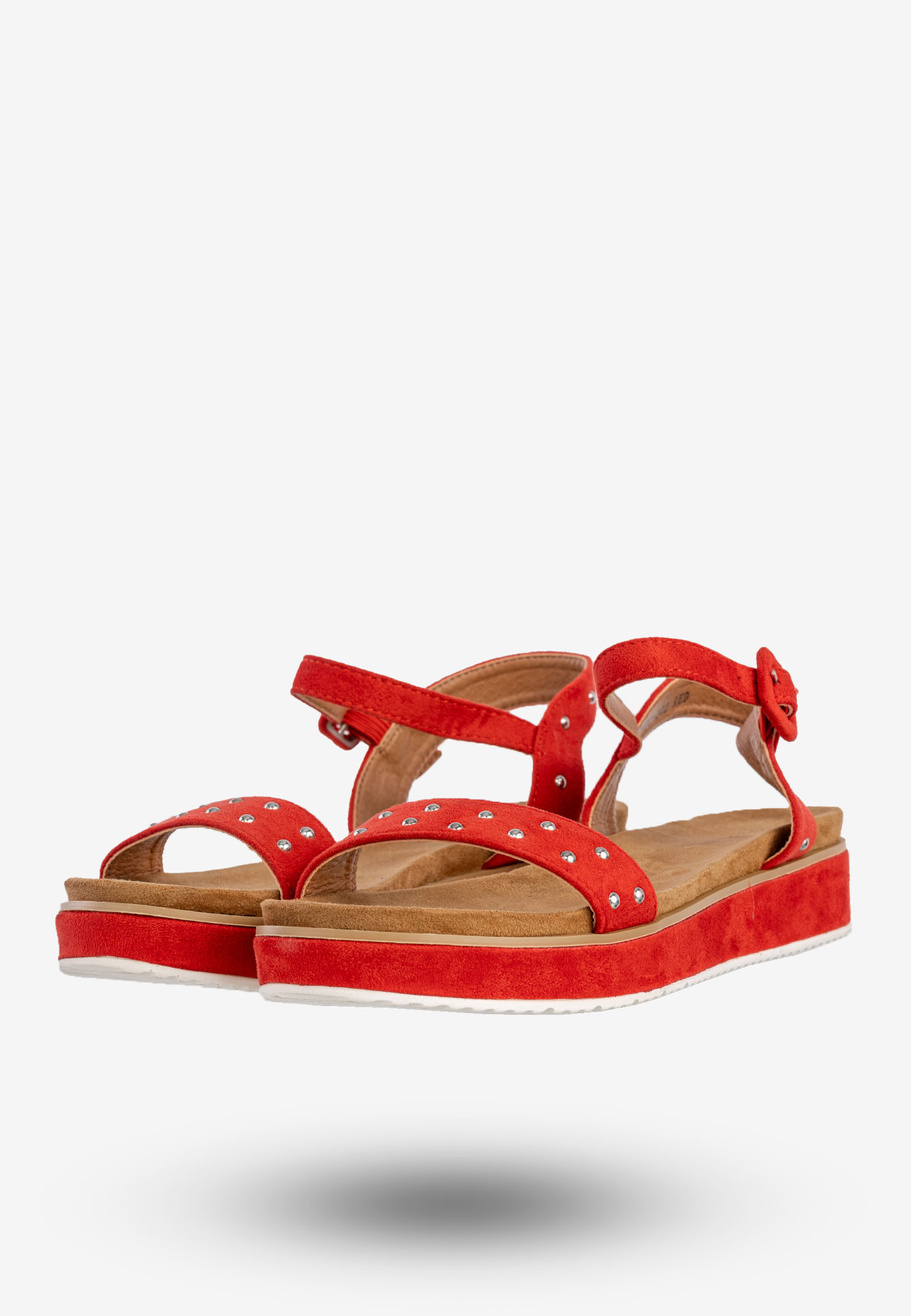 Sandały Damskie Buty Na Lato Lekkie Wygodne Czerwone Goodin GD-OC-302