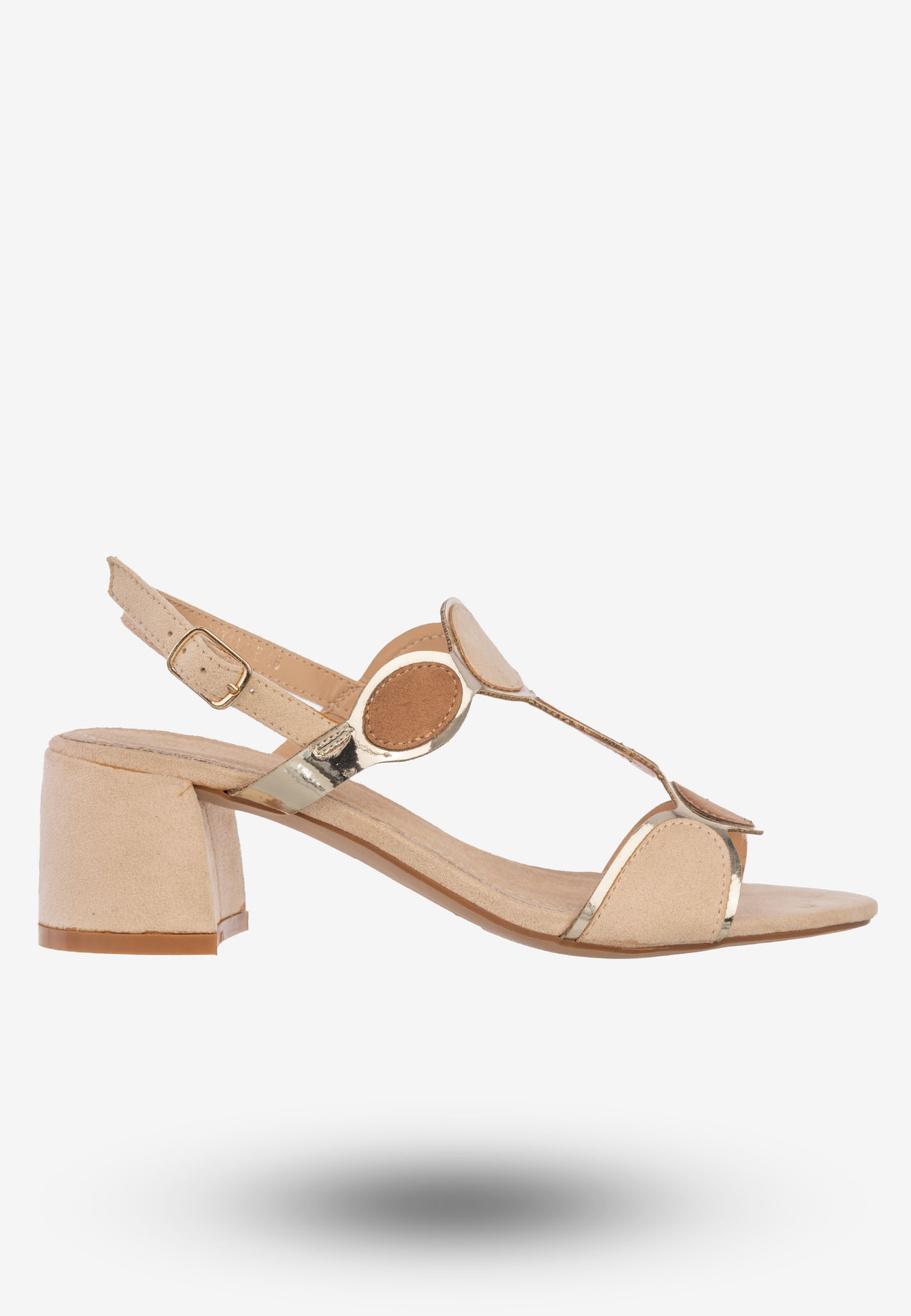 Sandały Damskie Buty Na Klocku Wiosna/Lato Casu Beżowe ER21X11