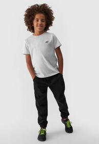 Koszulka 4F chłopięca szary t-shirt basic