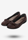 Baleriny Damskie Buty Eleganckie Brązowe Aloeloe Y224003