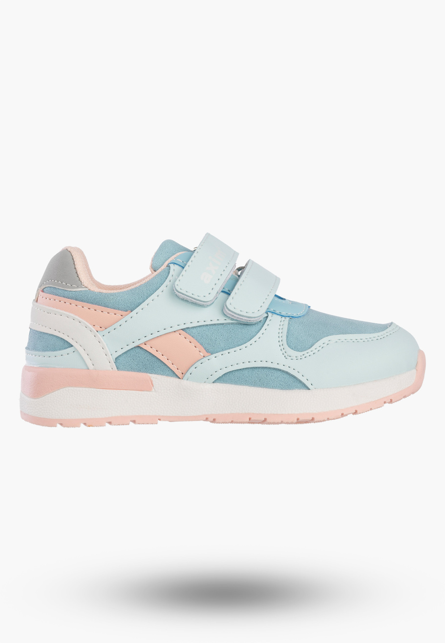 Sneakersy Dziecięce Ekoskóra Buty Sportowe Na Rzepy Niebieskie Axim 1A25411N
