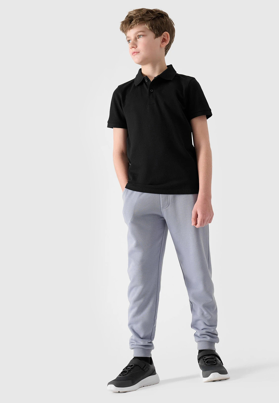 Koszulka Chłopięca 4F T-shirt polo czarny regular 4FJWSS24TPTSM124