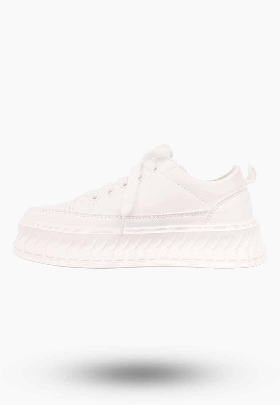 Trampki Dziecięce Sneakersy Skórzana Wkładka Buty Na Platformie Czarne APAWWA