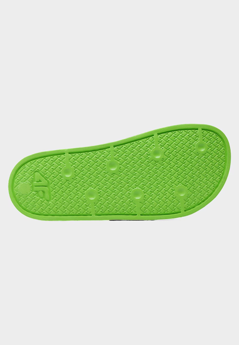 Klapki Chłopięce 4F Buty Basenowe Lekkie EVA Z Logo Limonkowe 4FJMM00FFLIM043A