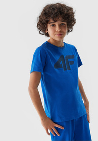 Koszulka Chłopięca 4F T-shirt z logiem Niebieska 4FJWSS24TTSHM1115