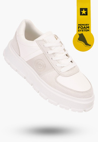 Buty Damskie BIG TAR Beżowe Sneakersy Lekkie Eko Skóra NN274383