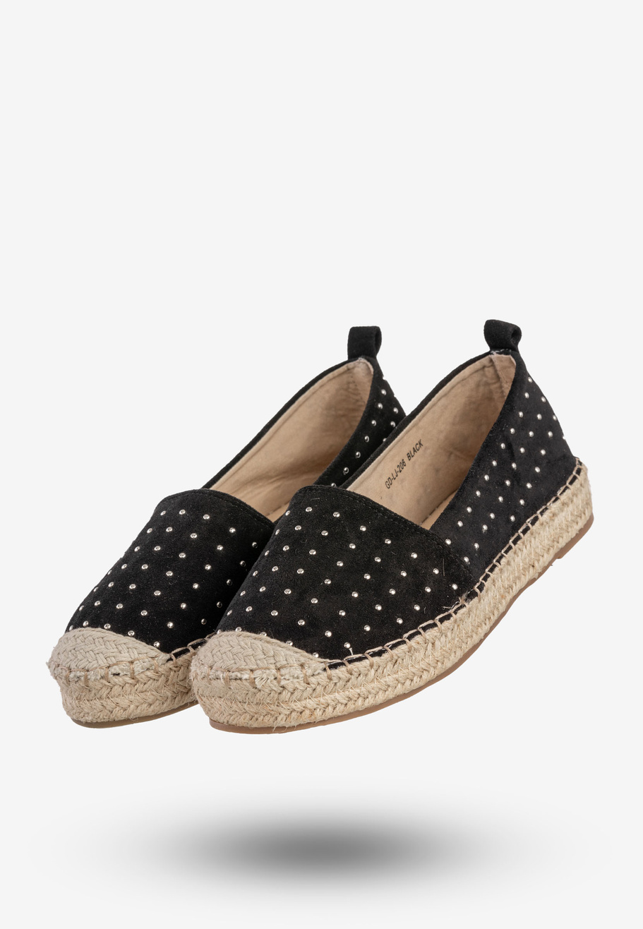 Espadryle Damskie Goodin Buty Lekkie Półbuty Czarne GD-LJ-206