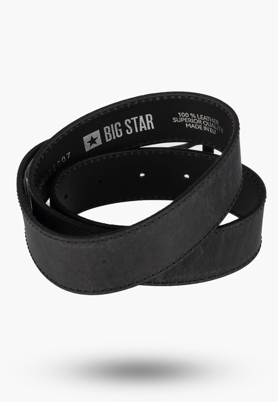 Pasek Męski BIG STAR Skórzany Pas Do Spodni Czarny OO675007
