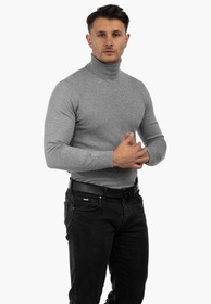 Golf Męski Elegancki Sweter Klasyczny Szary G-S-1-2024