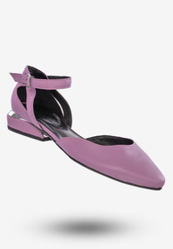 Półbuty Damskie Buty Skóra Naturalna Fioletowe Lovsoka 204
