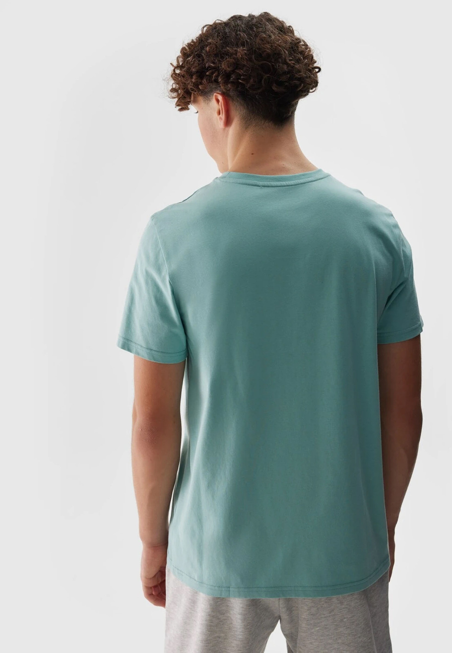 Koszulka Męska 4F Sportowy T-shirt Miętowy Regular TTSHM1155