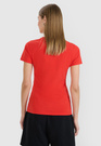 Koszulka Damska 4F T-shirt Slim Fit Gładki Czerwony 4FWMM00TTSHF2255