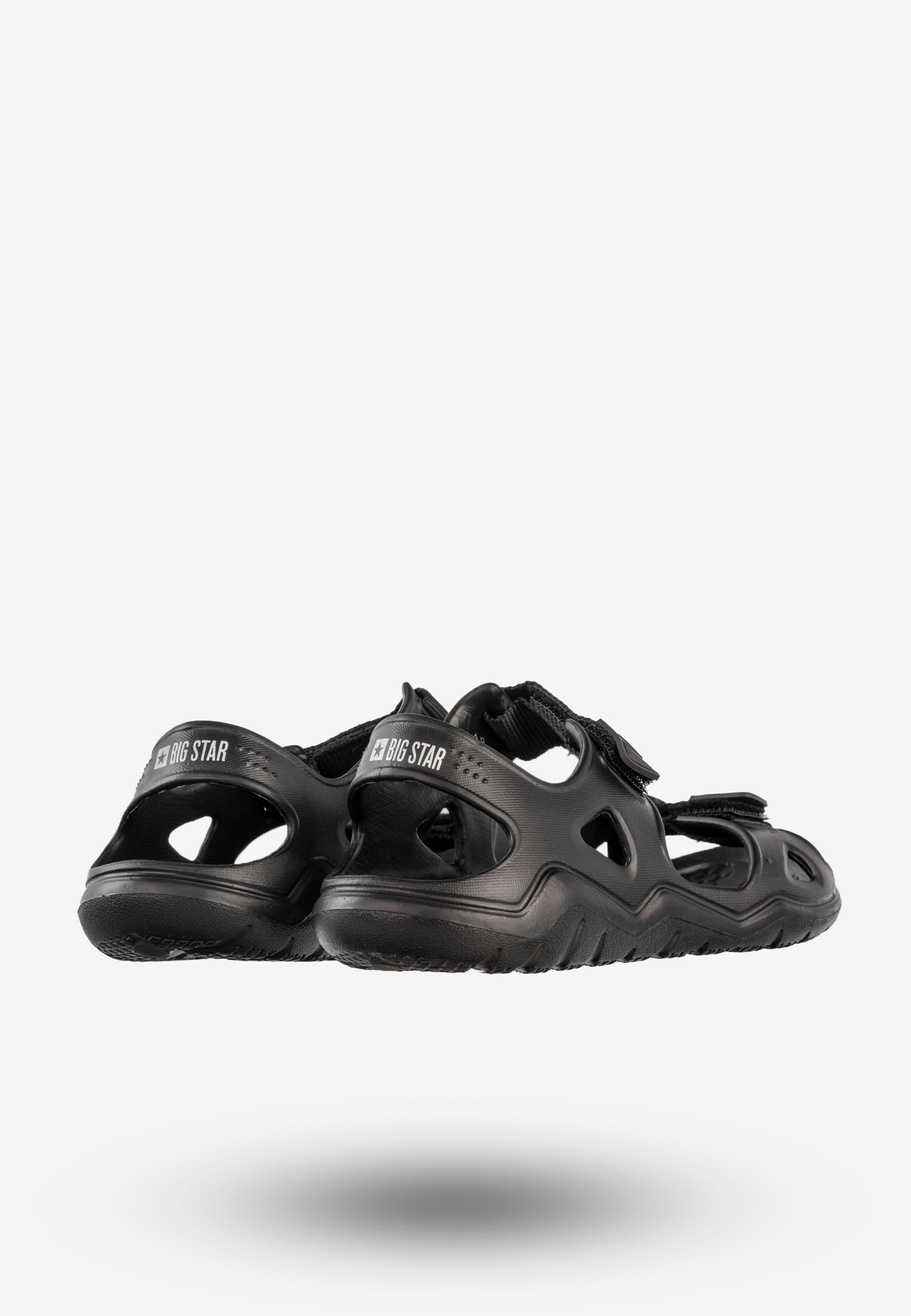 Sandały Damskie BIG STAR Klasyczne Buty Na Rzepy Czarne RR274A512