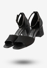 Sandały Damskie Na Klocku Buty Na Wiosnę Lato Ideal Czarne 8738