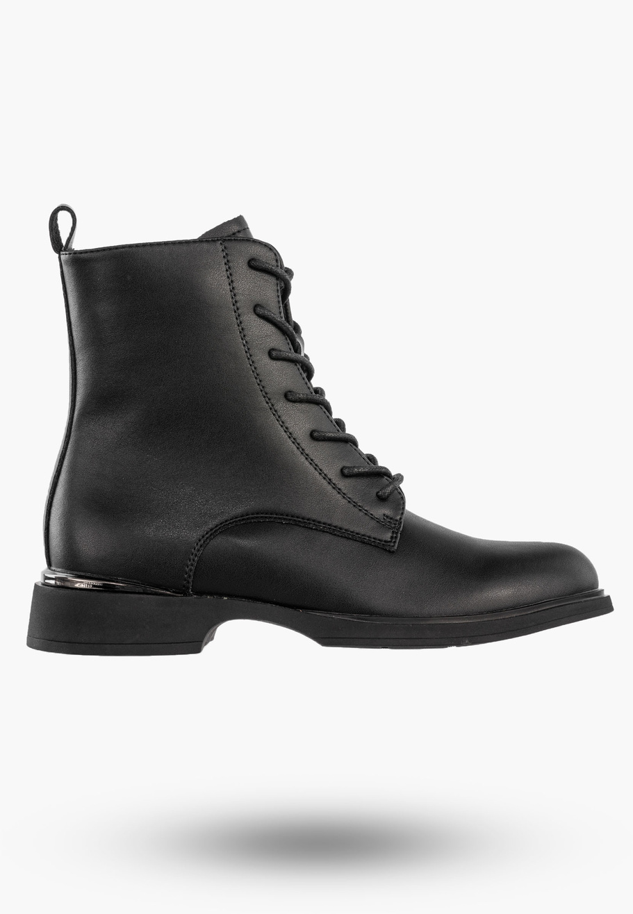 Botki Damskie Skórzane Buty Ocieplane Na Zimę Wysokie Czarne Filippo DBT6520/25BK