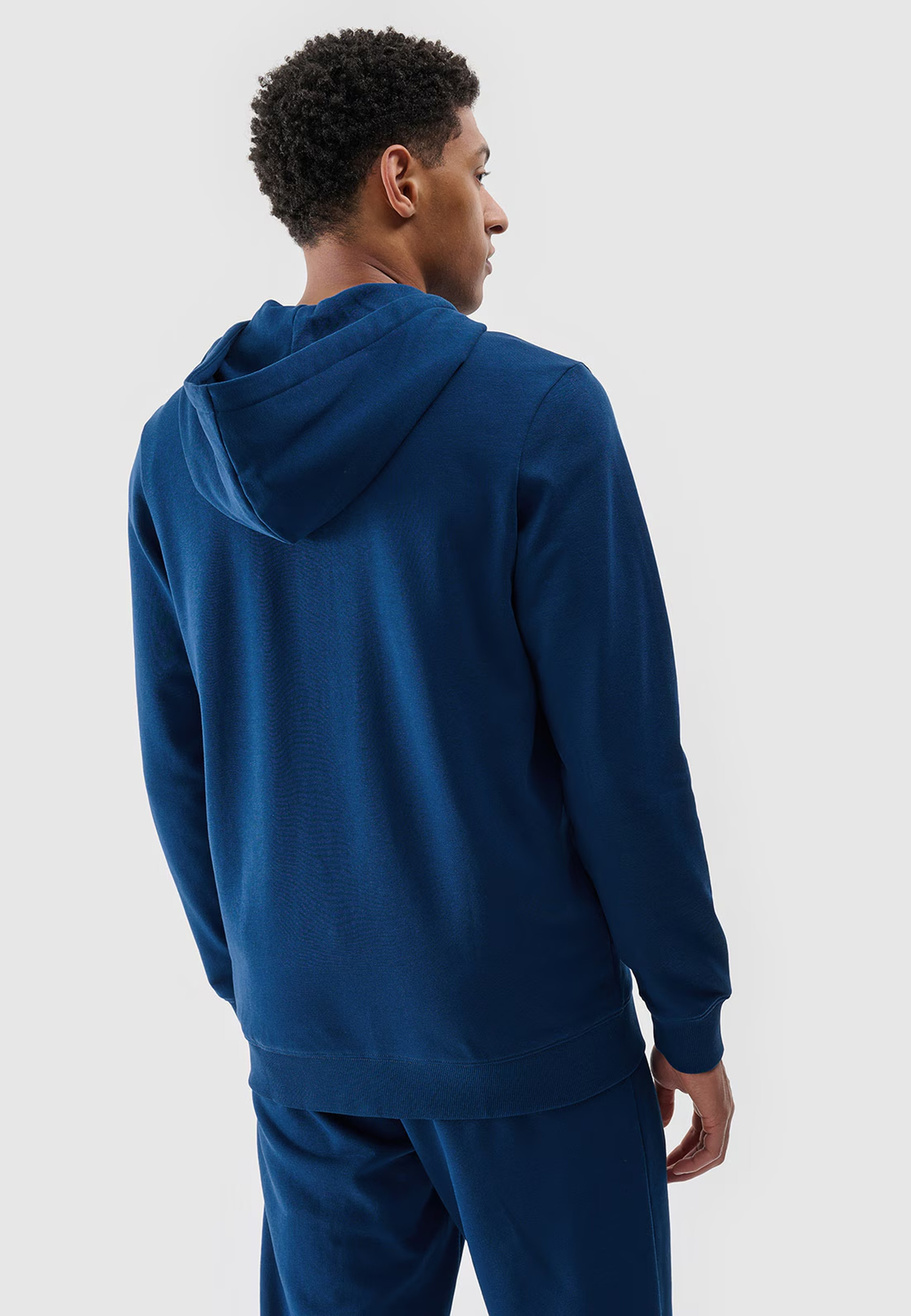 Bluza Dresowa Męska 4F Z Kapturem Turkusowa 4FWMM00TSWSM1768