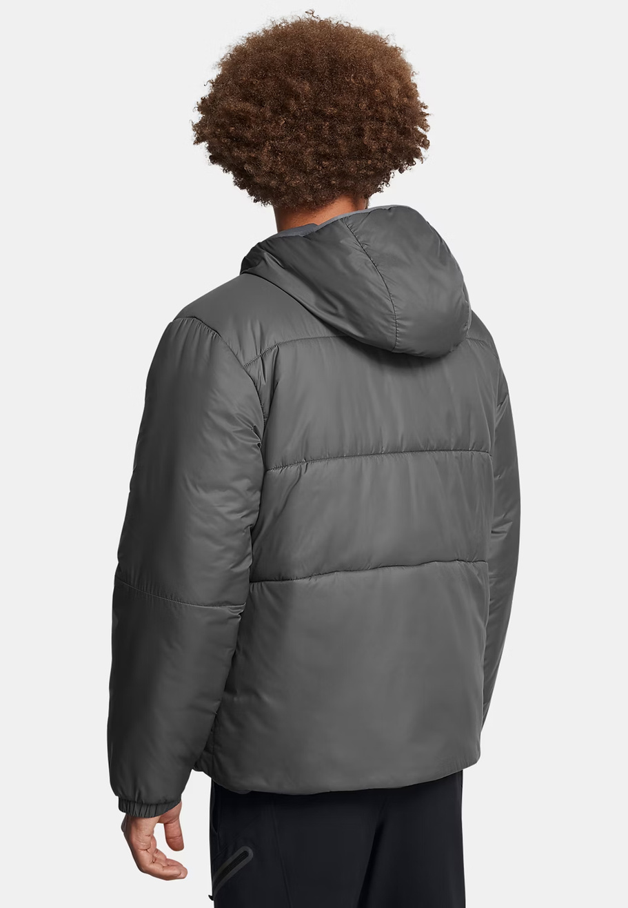 Kurtka Puchowa Męska Under Armour Sportowa Ocieplana Zimowa Z Kapturem Szara Lightweight Insulated