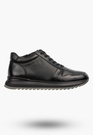 Trzewiki Skórzane Męskie Buty Sneakersy Wysokie PREMIUM SOLE Czarne