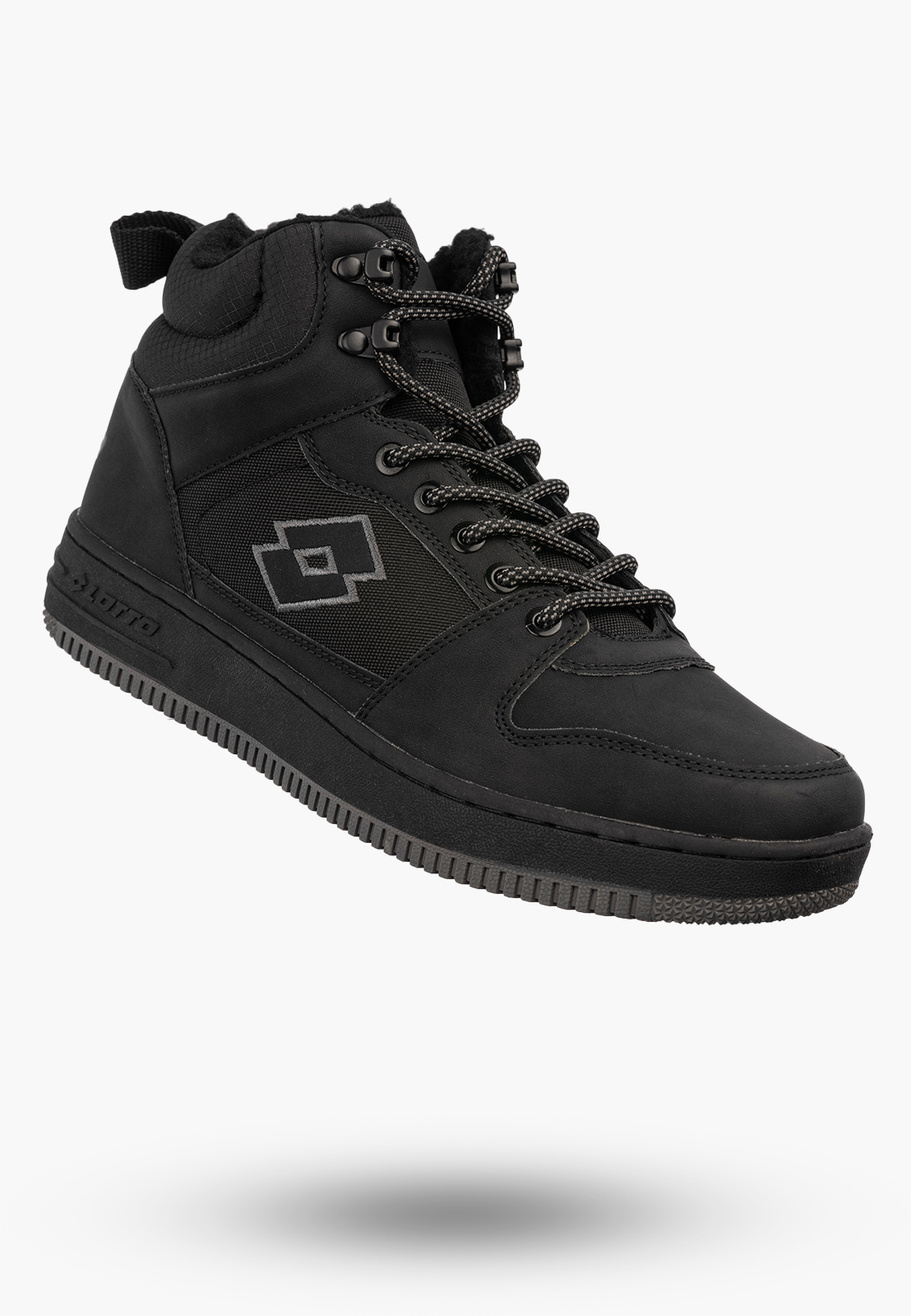 Buty Sportowe Męskie Uniseks Ocieplane Zimowe Sneakersy Wysokie Czarne LOTTO