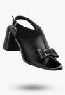 Sandały Damskie Ekoskóra Buty Eleganckie Na Słupku Czarne Jezzi RMR25112-3