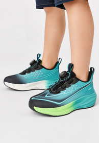 Sneakersy Dziecięce Buty Sportowe Z Pokrętłem Czarne/Zielone APAWWA