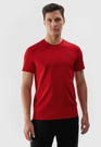 Koszulka Męska 4F Sportowy T-shirt Czerwony Regular TTSHM1154