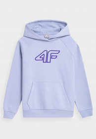 Bluza Dziewczęca 4F z kapturem fioletowa
