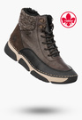 Botki Damskie RIEKER Ekoskóra Buty Ocieplane Casual Brązowe 45956-25