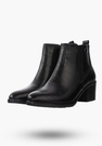 Botki Damskie Buty ze Skóry Ekologicznej Ocieplane Czarne Eleganckie Na Zimę ASA128-2