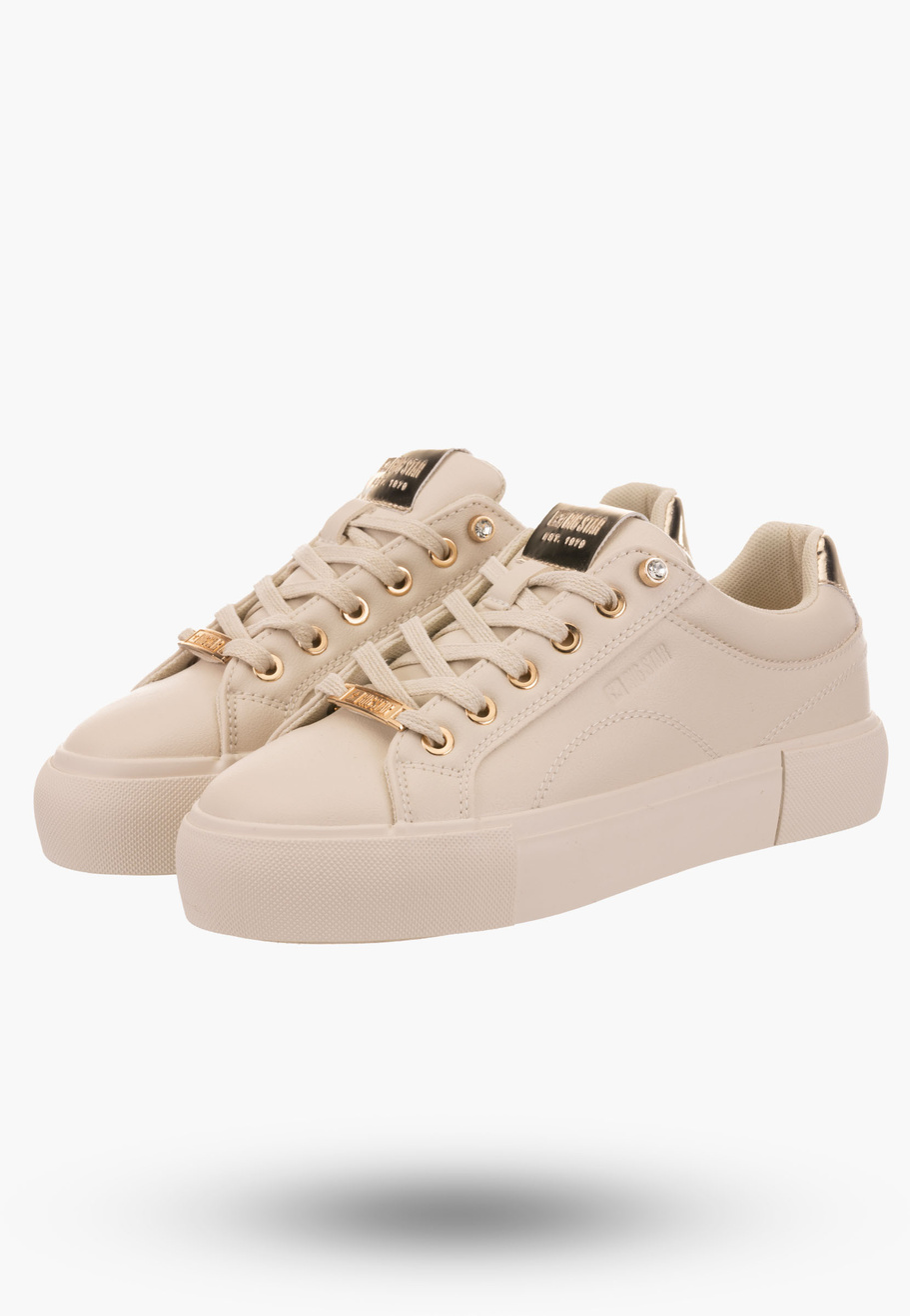 Buty Damskie BIG STAR Beżowe Trampki NN274210
