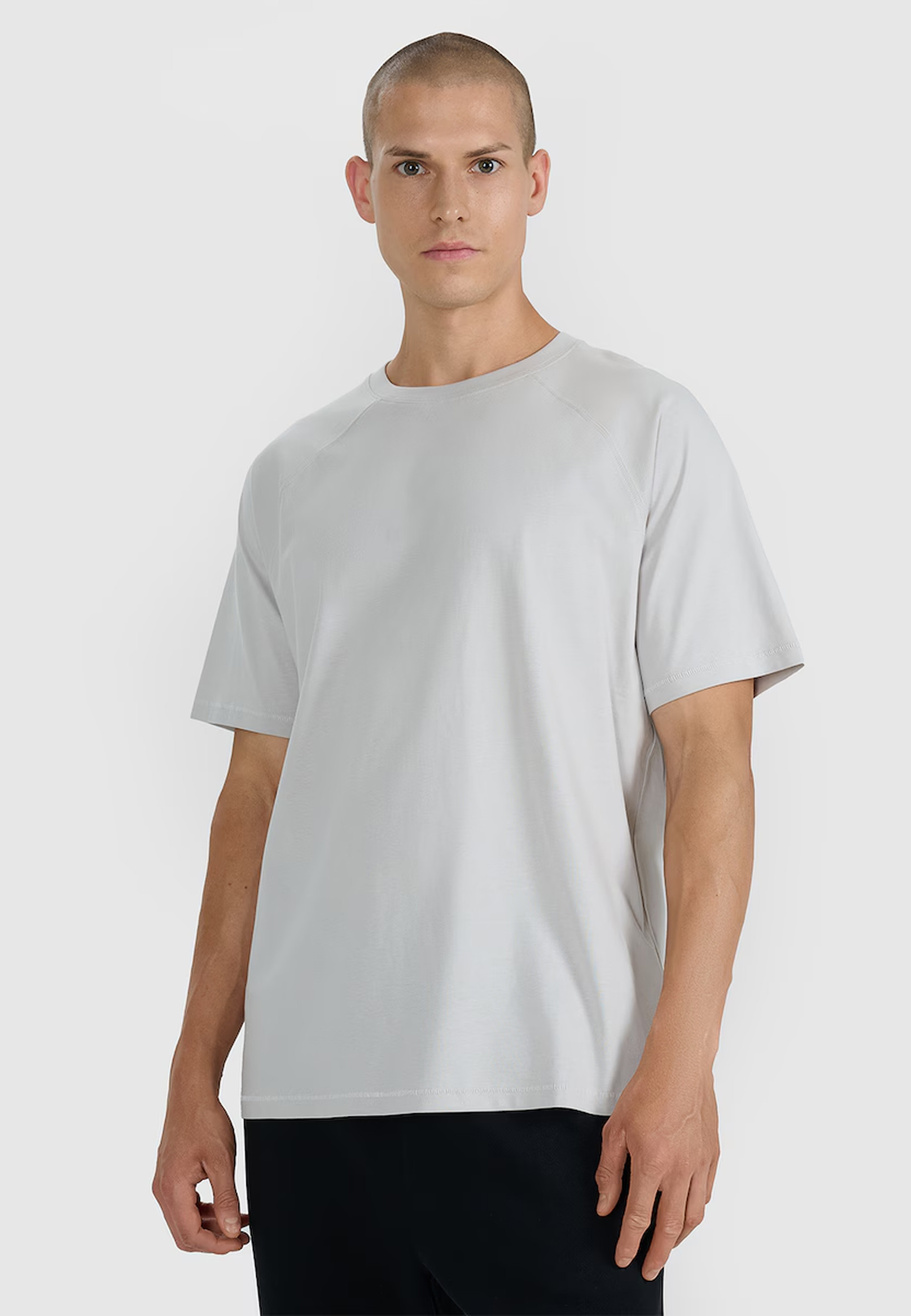 Koszulka Męska 4F Sportowa Bawełniana Oversize T-Shirt Casual Basic Szary 4FWAW25TTSHM2360