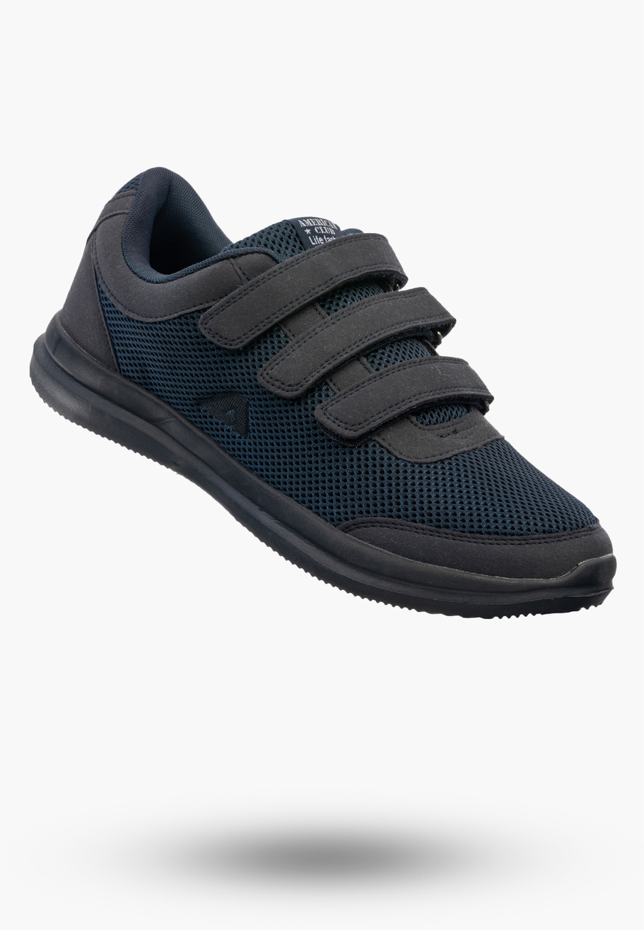 Buty Sportowe Męskie Półbuty Na Rzepy Siatka Sneakersy Granatowe American Club