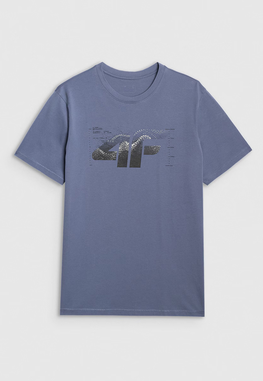 Koszulka Męska 4F T-shirt Z Nadrukiem Regular Denim 4FWAW25TTSHM2359