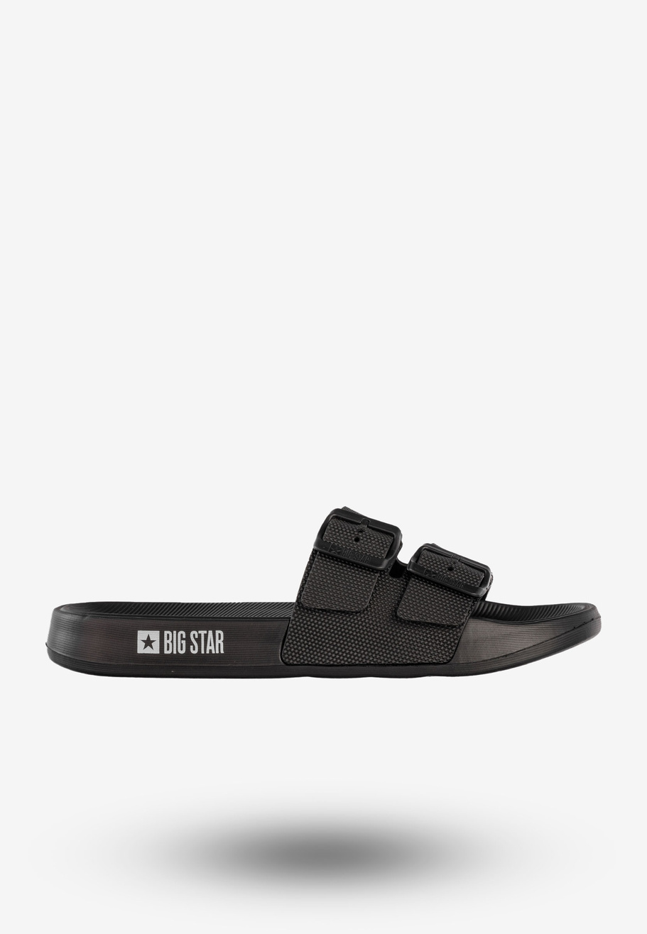 Klapki Męskie BIG STAR Sportowe Buty Z Klamrami Czarne RR174A036