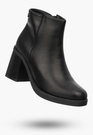 Botki Damskie JEZZI Buty Ekoskóra Ocieplane Eleganckie Czarne